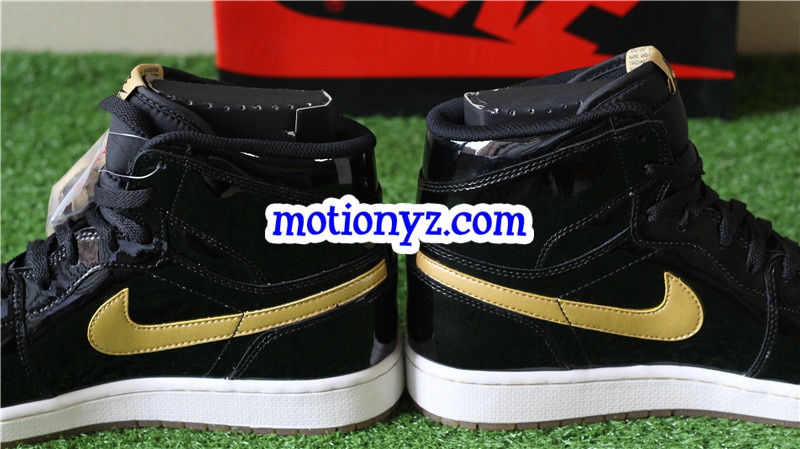 Authentic Air Jordan 1 Black Metallic Gold